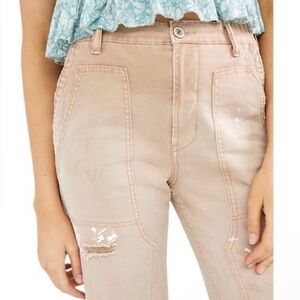 Anthropologie Pilcro the roamer distressed Women’s High-Rise tan Utility Jeans